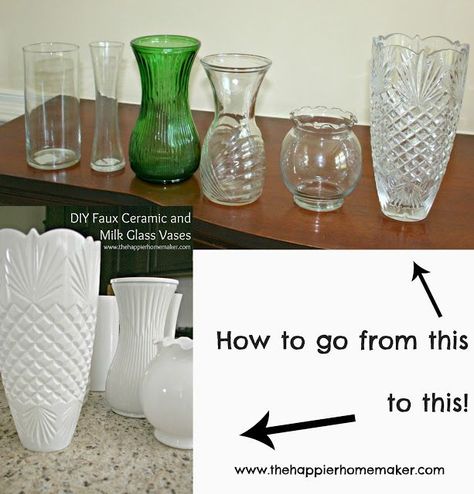 Milk Glass Vase, Diy Vase, Deco Floral, Glass Vases, Crafty Craft, Crafty Diy, Craft Time, Diy Projects To Try, Spray Paint