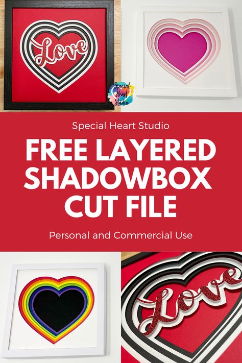 Heart Shadow Box, Heart Shadow, Valentine Svg Files, Layered Mandala, Pet Sympathy Cards, Mardi Gras Svg, Shadow Box Svg, Pretty Fonts, Heart Outline