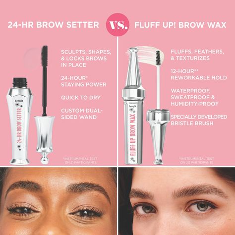 Fluff Up Brow Wax Benefit, Benefit Brow Gel, Benefit Brow Bar, Benefit Cosmetics Brow, Clear Eyebrow Gel, Feather Brows, Benefit Brow, Brow Tutorial, Full Brows