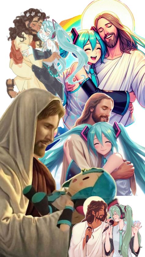 Ah yes, Jesus Christ and Hatsune Miku Famous Historical Figures, Best Duos, A Ship, Television Show, Hatsune Miku, Vocaloid, Historical Figures, Jesus, Memes