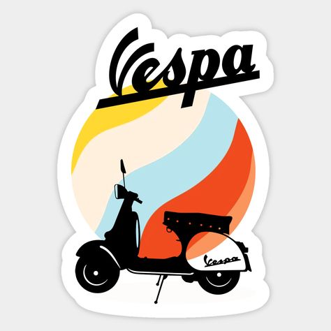 Vespa Sticker Design, Vespa Logo Design, Vespa Sticker, Logo Vespa, Vespa Logo, Moto Logo, Scooter Design, Tshirt Printing Design, Vespa Vintage