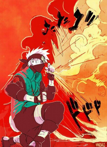 Hatake Kakashi, Fire - style jutsu; Naruto Fireball Jutsu, Kakashi And Obito, Kakashi Sensei, Naruto Fan Art, Naruto Kakashi, Madara Uchiha, Kakashi Hatake, Naruto Wallpaper, Naruto Anime