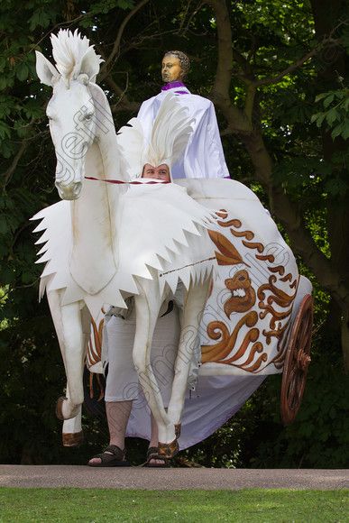 white horse, puppet, verulamium park, st albans, pilgrimage, TIFUK3407602 Horse And Chariot, Horse Puppet, Full Body Puppets, Puppet Costume, The Magicians Nephew, Mechanical Animals, Marionette Puppet, Horse Costumes, Master Of Puppets