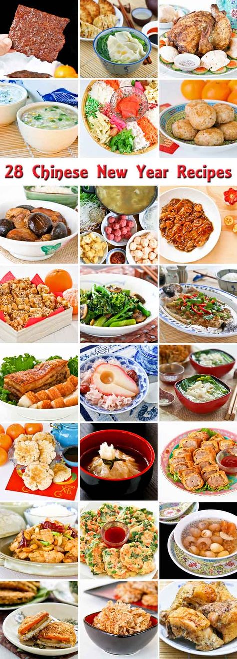 28 Chinese New Year Recipes - ushering in the Year of the Horse with delicious and auspicious dishes for a prosperous year ahead. | RotiNRice.com Chinese New Year Recipes, New Year Recipes, New Year Food, Chinese New Year Food, Food Traditional, Mapo Tofu, China Food, Year Of The Horse, New Year's Food