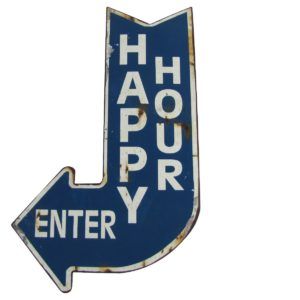 Happy Hour Enter Metal Sign – $20.59 + free shipping Curved Arrow, Man Cave Room, Station Service, Home Pub, Old Bar, Arrow Signs, Sign Man, Bar Wall Decor, Retro Wall Decor