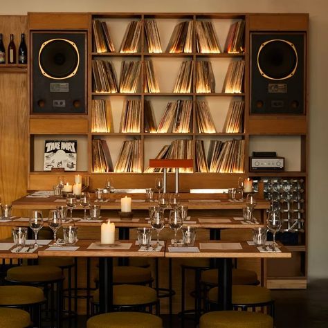 What’s On My Table, With Alexandra Dudley | SheerLuxe Listening Bar, Vinyl Bar, Vinyl Cafe, Japanese Bar, Record Room, Sound Room, Jazz Cafe, London Kitchen, Shop Interior Design