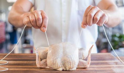 Tips & Tricks: Best Way to Truss a Chicken | ChefSteps Truss A Chicken, Roast Chicken Crock Pot, New Air Fryer Recipes, Whole Chicken Recipes, Top Chicken Recipes, Slow Cooker Roast, Roast Chicken Recipes, Duck Recipes, Stuffed Whole Chicken