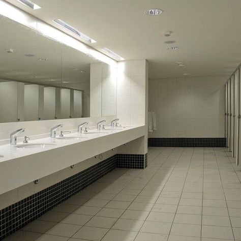 School Restroom, School Dr, School Building Design, School Bathroom, Restroom Design, School Hallways, Gym Interior, House Games, Public Bathrooms