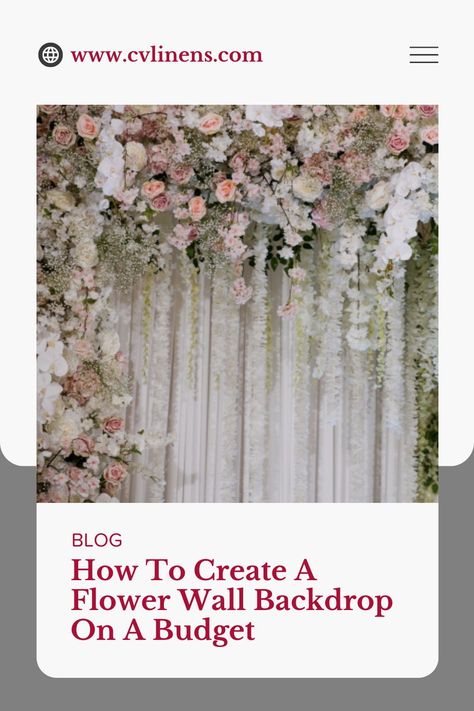 Are you looking out for an eye-catching flower wall or floral backdrop, but you are unprepared to spend a lot of money? In this article, you'll be learning about several ways you could easily create a flower wall without breaking the bank. #diy #event #decor #theme #style #aesthetic #planning Floral Wall Hanging Diy Flower Backdrop, Wall Flower Decor Diy Wedding Backdrops, Flower Photo Wall Diy, Diy Floral Photo Backdrop, Diy Hanging Flower Backdrop, Diy Backdrop Ideas On A Budget, Backdrop On A Budget, Diy Flower Wall Backdrop, Climbing Jasmine