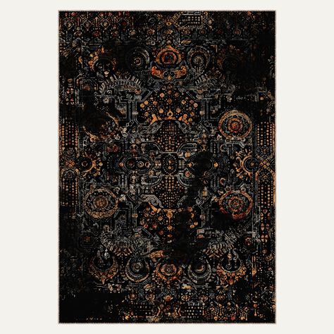 #burnt #gold #details #dark #black #rug , #heriz #style #rug , #oriental #rug , #washable , #mid -#century #modern , #unique #design , #traditional , #afordable #rug #carpet #etsy #etsyshop #etsyseller #etsyhandmade Affordable Rug, Affordable Rugs, Black Rug, Rug Carpet, Etsy Handmade, Gold Details, Rug Styles, Dark Black, Floor Rugs