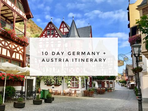 The perfect 10 day German Road Trip Itinerary. Follow this 10 day itinerary to see the best Germany has to offer: Munich, the Romantic Road, Rhine Valley, castles, vineyards, and beer gardens, Austria Itinerary, Sound Of Music Tour, 10 Day Itinerary, Rhine Valley, Germany Poland, Romantic Road, Rhine River, Europe Itineraries, Perfect 10