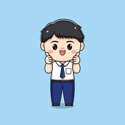 middle school student with good sign cute kawaii boy character Student Cartoon Character Design, Graduation Cartoon, Student Images, Student Cartoon, Kawaii Boy, Girl Character, Characters Design, Boy Character, Canva Pro