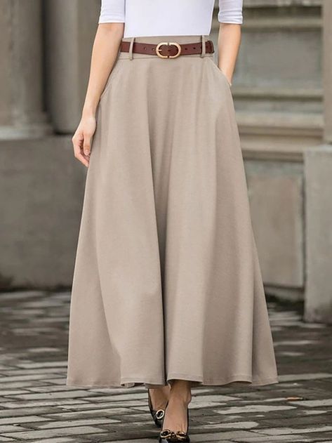 Product id: 1957167 Sepatu Platform, Topi Vintage, Casual Maxi Skirt, Skirt Pockets, Skirt Long, Outfits Spring, Blue Maxi, A Skirt, Skirt Women