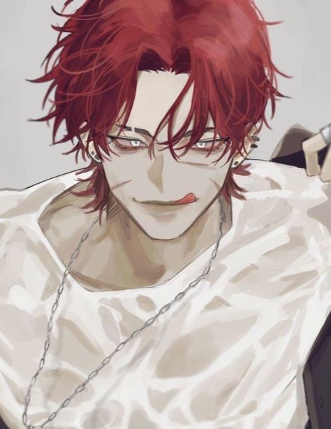 Red Hair Anime Guy, Red Hair Boy, Anime Fanart Drawing, Anime Red Hair, Red Hair Men, Anime Fanfiction, Vampire Boy, Boy Drawing, Vampire Art