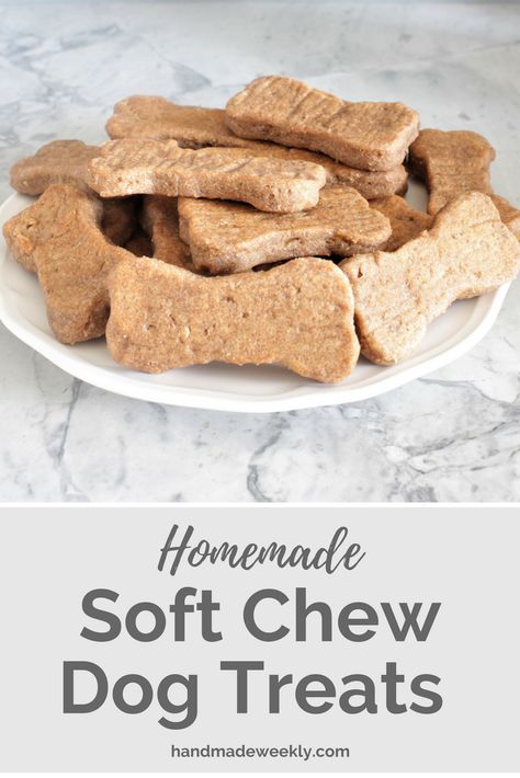 Soft Chew Dog Treats - Handmade Weekly Soft Dog Treats, Homemade Dog Cookies, Easy Dog Treat Recipes, Dog Biscuit Recipes, Easy Dog Treats, Healthy Dog Treats Homemade, Peanut Butter Dog Treats, Dog Treats Homemade Recipes, Diy Dog Treats