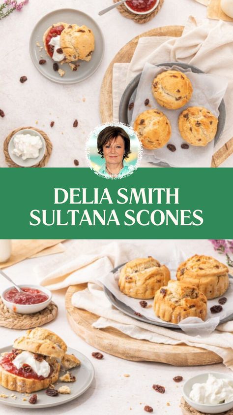 Delia Smith Sultana Scones Sultana Scones Recipe, Scones Recipe Uk, Sultana Scones, Easy Scones Recipe, Easy Scones, Delia Smith, Scones Recipe Easy, Grape Jam, Scones Easy