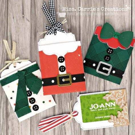 Gift Card Holder Diy, Christmas Gift Card Holder, Christmas Gift Tags Handmade, Gift Cards Money, 3d Ideas, Christmas Gift Card Holders, Santa Suit, Christmas Paper Crafts, Handmade Gift Tags