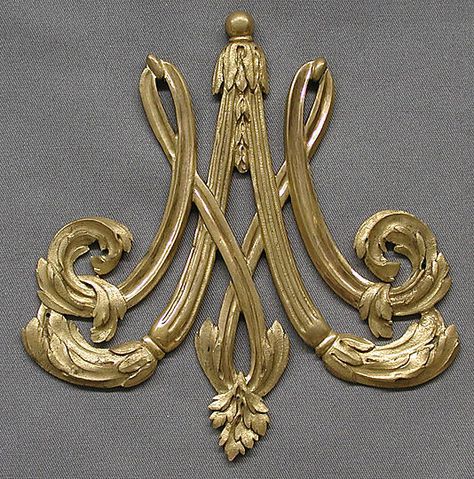 Vase ornament.  Date:     18th century. Culture:     French. Medium:     Bronze-gilt. Ma Initials, European Sculpture, Marie Antoinette, Rock Crystal, Metropolitan Museum Of Art, Grey And Gold, Metropolitan Museum, Machine Embroidery Design, Museum Of Art