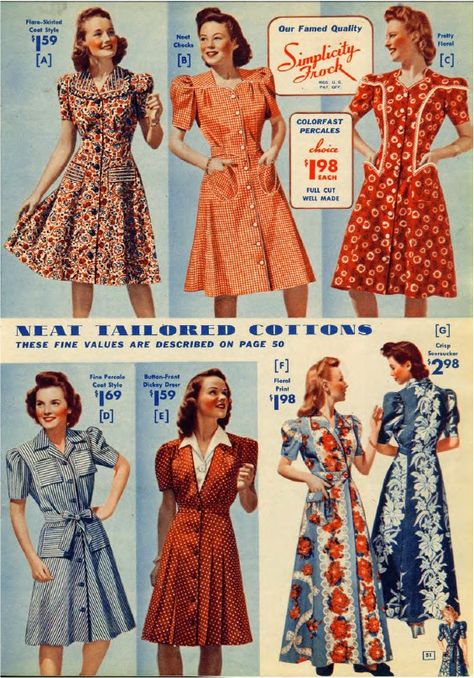 This is a marvelous 116-page catalog from a 1943 mail-order company. Over half the pages are in full color and include clothing for men, women, and children, shoes, hats, and a few household items as well. Read more... or add to cart:  Read more... Forties Fashion, Fashion 40s, Patron Vintage, Fashion 1940s, Clothing Catalog, 40s Fashion, Fashion Catalogue, Old Fashion, 1940s Fashion