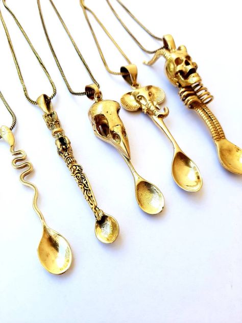 Fancyboho Mini Spoon Elephant Snake Buddhist Raptor Necklace Skulls Design Spoons Pendants Party Gift Him Her Tribal Psychedelic Brass Jewelry Pendant https://etsy.me/3TadYzG #bronze #no #unisexadults #brass #barbatmitzvah # Skulls Design, Spoon Pendant, Brass Spoon, Spoon Necklace, Spoon Jewelry, Skull Necklace, Skull Design, Jewelry Pendant, Brass Jewelry