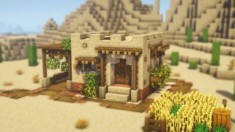 Dessert Minecraft House, Minecraft Mesa Build Ideas, Minecraft Desert Landscape, Minecraft Beach Decor, Minecraft Houses In Desert, Desert Stables Minecraft, Minecraft Sand Builds, Desert Farm Minecraft, Minecraft Dessert House