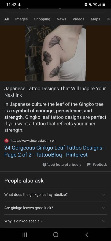 Ginkgo Leaf Meaning, Leaves Meaning, Leaves Tattoo, Leaf Tattoo, Gingko Leaves, Japanese Tattoo Designs, Ginkgo Leaf, Japanese Tattoo, Tattoos With Meaning