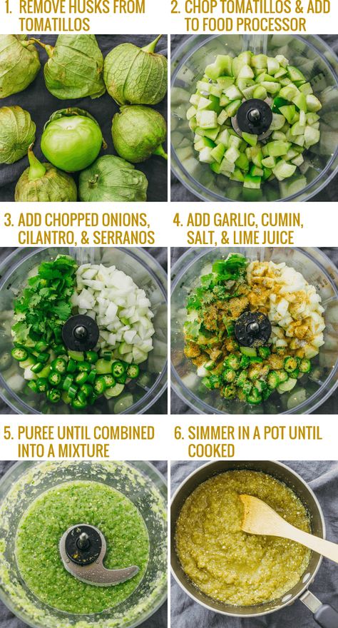 Tomatillo Recipes, Homemade Salsa Verde, Mexican Salsa Recipes, Salsa Verde Recipe, Tomatillo Sauce, Homemade Salsa, Sauce Tomate, Tapenade, Salsa Recipe