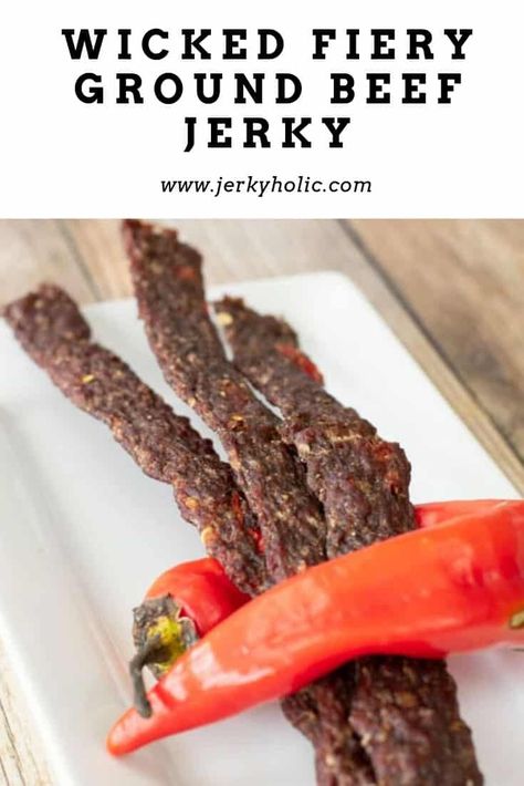 Spicy Jerky Recipe, Jerky Seasoning Recipe, Ground Beef Jerky, Ground Beef Jerky Recipe, Beef Jerky Recipe Dehydrator, Jerky Recipes Dehydrator, Spicy Beef Jerky, Deer Jerky Recipe, Venison Jerky Recipe