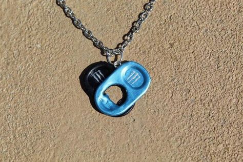 Monster Tab Heart, Tab Heart Necklace, Pop Tab Necklace, Monster Necklace, Tab Necklace, Soda Pop, Heart Necklace, Necklace Etsy, Navy Blue