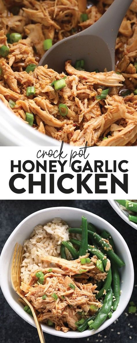 You only need 5 ingredients to make this honey garlic chicken. Crock Pot Honey Garlic Chicken, Slow Cooker Honey Garlic Chicken, Easy Honey Garlic Chicken, Crockpot Chicken Healthy, Garlic Honey, Garlic Chicken Recipes, Healthy Slow Cooker, Honey Garlic Chicken, Healthy Crockpot