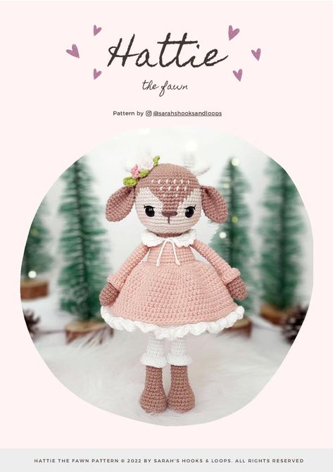 Fawn Doll, Deer Doll, Crochet Deer, Doll Carrier, Pola Amigurumi, Witch Doll, Textile Arts, Crochet Animal Patterns, A Deer