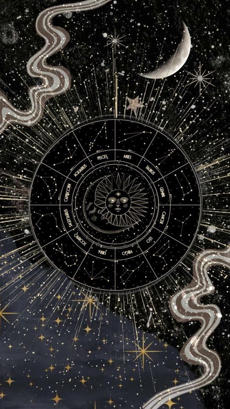 #aesthetic #vibes #night #sky #space Zodiac Aesthetic Wallpaper, Zodiac Leo Art, Zodiac Aesthetic, Aesthetic Zodiac, Astrology Art, Dark Wallpaper Iphone, Aesthetic Vibes, Zodiac Art, Book Art Drawings