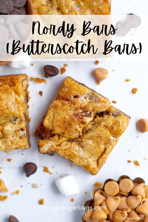 Butterscotch Chocolate Chip Bars, Butterscotch Desserts No Bake, Butterscotch Walnut Bars, Chocolate Butterscotch Bars, Nordstrom Cafe Recipes, Easy Butterscotch Desserts, Nordy Bars, Salted Caramel Brownie Recipe, Nordstrom Cafe