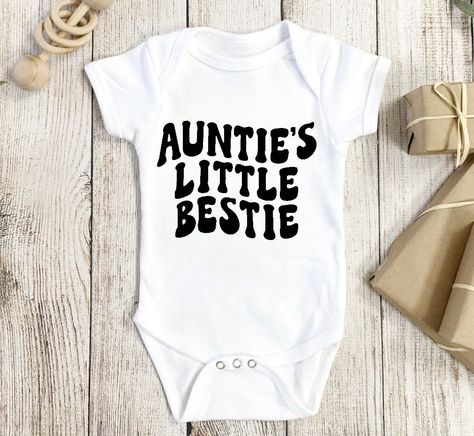 Auntie Onesies, Baby Swimsuit, Retro Baby, Baby Announcements, Girl Onesies, Cotton Baby, Matching Shirts, Shower Gifts, Baby Announcement