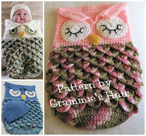 Crochet Owl Cocoon Blanket for Babies Crochet Baby Cocoon Pattern, Easter Bunny Crochet Pattern, Baby Cocoon Pattern, Crochet Cocoon, Crochet Baby Cocoon, Crocodile Stitch, Baby Cocoon, Baby Owl, Crochet Owl