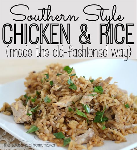 Foodies rejoice! I'm sharing The Best Chicken and Rice Recipe. This is my Mama’s Chicken and Rice {which she learned from her Mama, who learned from her Mama} made the old-fashioned way. It takes longer to make, but I promise you it is worth the time because it is full of flavor that only comes from slow cooking. And it's gluten-free. Best Chicken And Rice Recipe, The Best Chicken And Rice, Southern Chicken And Rice, Chicken And Rice Recipe, Chicken Rice Recipes, Diy Easy Recipes, Best Chicken, Chicken And Rice, Southern Cooking