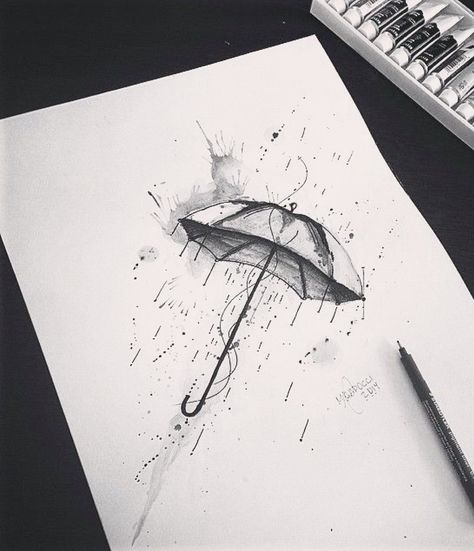 Umbrella Storm Tattoo, Umbrella And Rain Tattoo, Rain Umbrella Tattoo, Umbrella Tattoo Ideas, Umbrella Rain Tattoo, Storm Tattoo Ideas, Umbrella Tattoo Design, Umbrella Tattoos, Rain Tattoo Ideas