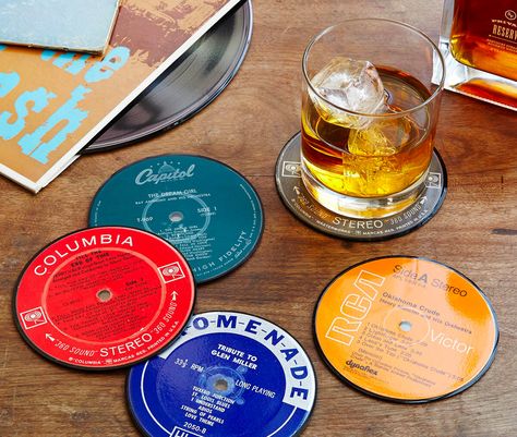 Vinyl Coasters, Record Coasters, Vinyl Record Crafts, Record Crafts, Cross Decor, Unique Stocking Stuffers, Kings Cross, Best Christmas Presents, Best Stocking Stuffers