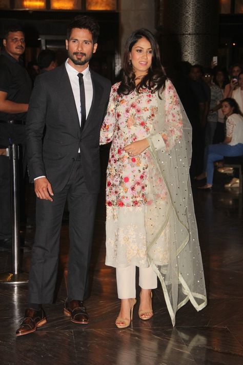 Mira Rajput Kapoor loves her dresses and athleisure, but kurtas win clear favour with the wellness enthusiast. No matter what the occasion, Rajput Kapoor keeps coming back to this Indian staple—be it for a casual outing in the city, a family lunch with her husband, Shahid Kapoor, or even one of the most prolific celebrity weddings in recent times. Her wardrobe hosts options for all of her requirements, and includes everything from breezy cotton kurtas to heavily embroidered designer numbe Waistcoat Design, Mehendi Function, Kurti Pattern, Salwar Kurta, Pant Design, Indian Suit, Desi Dress, Mira Rajput, Wedding Sherwani