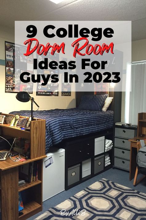 College dorm room ideas for guys. The best college bedroom ideas for guys. Perfect dorm room ideas perfect for guys freshman college dorm room. Sports Dorm Room Ideas, College Dorm Privacy Ideas, Man Dorm Room Ideas, College Dorm Room Decor For Guys, Dorm Stuff For Guys, Dorm Hacks For Guys, Single Dorm Room Ideas For Guys, Guy Dorm Rooms Decorations, Men’s College Dorm Decor