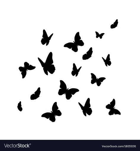 Silhouette Aesthetic, Butterfly Tattoo Stencil, Silhouette Butterfly, Butterfly Vector, Butterfly Sketch, Butterfly Silhouette, Tattoo Outline Drawing, Silhouette Tattoos, Simple Butterfly