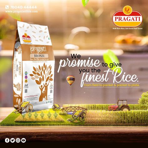 𝐏𝐫𝐚𝐠𝐚𝐭𝐢 𝐑𝐢𝐜𝐞 ensures the highest quality rice from farm to the packet to the plate. For free home delivery of 𝐏𝐫𝐚𝐠𝐚𝐭𝐢 𝐑𝐢𝐜𝐞 in Kolkata, send a WhatsApp message on 7604044444 or click http://bit.ly/3iPvAQj . . . #Pragati #Rice #NutriRichRice #deliciousrice #ricebrand #bestqualityrice #premiumqualityrice #bestriceforhealth #flavoursofindia #healthyrice #flavourrice #PragatiRice #flavour #rice #healthy #indianfoods #tasty #brand #riceflavour #ricelove Rice Ads Creative, Rice Ads, Eat Good Feel Good, Rice Brands, Rice Healthy, Fragrance Ad, Healthy Rice, Whatsapp Message, Creative Ads