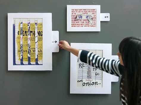 Movable paper film posters including illustrations and hand-drawn type advertising the film Harriet the Spy. Harriet Movie, Type Advertising, Moving Poster, Harriet The Spy, Interactive Poster, Interaktives Design, Interactive Exhibition, Buch Design, Hand Drawn Type