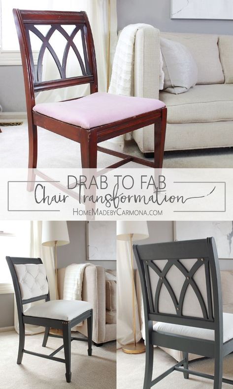 Chair Transformation, Dining Chair Makeover, Dining Chairs Diy, Reupholster Furniture, Chair Makeover, Plywood Furniture, Diy Chair, Refurbished Furniture, Furniture Restoration