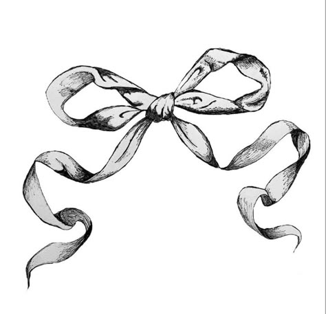 Bow Drawing, Ribbon Tattoos, Etiquette Vintage, Bow Tattoo, Engraving Illustration, 문신 디자인, Ibis Paint, Mini Tattoos, Pretty Tattoos