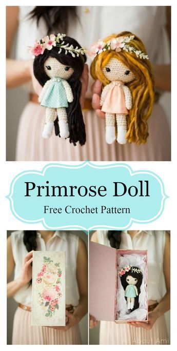 Primrose Doll Amigurumi Free Crochet Pattern Childs Nursery, Amigurumi Baba, Doll Amigurumi Free Pattern, Dolls Crochet, Crochet Pig, Crochet Dolls Free Patterns, Pola Amigurumi, Haken Baby, Crochet Doll Pattern