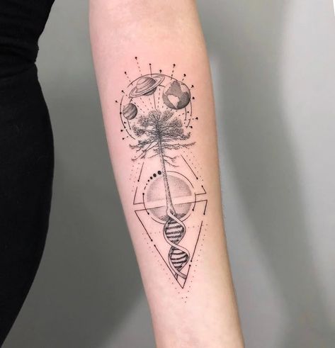 101 Amazing Science Tattoos Ideas That Will Blow Your Mind! | Outsons | Men's Fashion Tips And Style Guides Space Flower Tattoo, Physics Tattoo Ideas, Forarm Tattoos Women Unique, Science Tattoos Biology, Chemistry Tattoos, Tattoos Science, Chemistry Tattoo Ideas, Geology Tattoo, Tattoos Stars