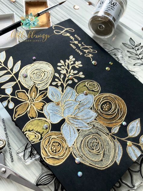 Beautiful Pencil Drawings, Gold Embossing, Pencil Sketching, Canvas For Beginners, Canvas Painting Ideas, Easy Canvas Painting, Seni Cat Air, Embossed Cards, Simple Acrylic Paintings