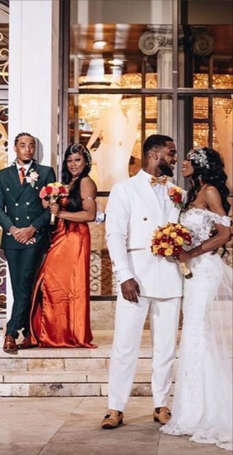 Burnt Orange Weddings Black People, Emerald Green Weddings Black People, Emerald And Orange Wedding, Fall Wedding Colors Black People, Emerald Green And Orange Wedding, Wedding Colors Black People, Burnt Orange And Emerald Green Wedding, Fall Wedding Black People, Emerald Green And Burnt Orange Wedding