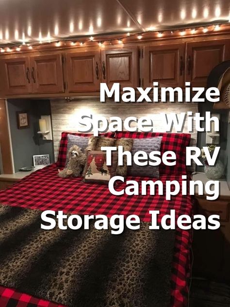 Looking to maximize space in your RV? Check out these clever RV camping storage ideas that will help you stay organized on the road. From creative storage solutions to space-saving hacks, these tips will make your next camping trip a breeze. Get inspired and start organizing your RV today! Organizing Ideas For Rv Living, Rv Clothes Storage Ideas Travel Trailers, Rv Closet Organization Ideas, Storage Ideas For Rv Travel Trailers, Diy Camper Storage Ideas, Rv Loft Storage Ideas, Rv Bunk Area Storage Ideas, Class C Rv Over Cab Storage Ideas, Camp Trailer Organization